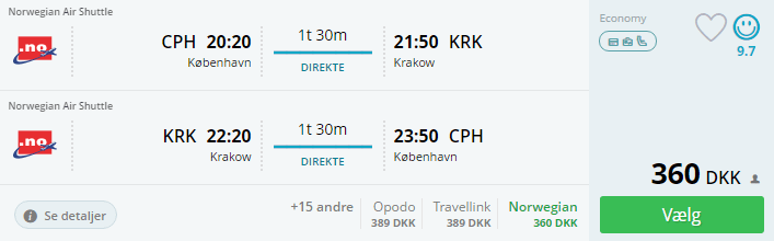 Billige flybilletter til Krakow i Polen