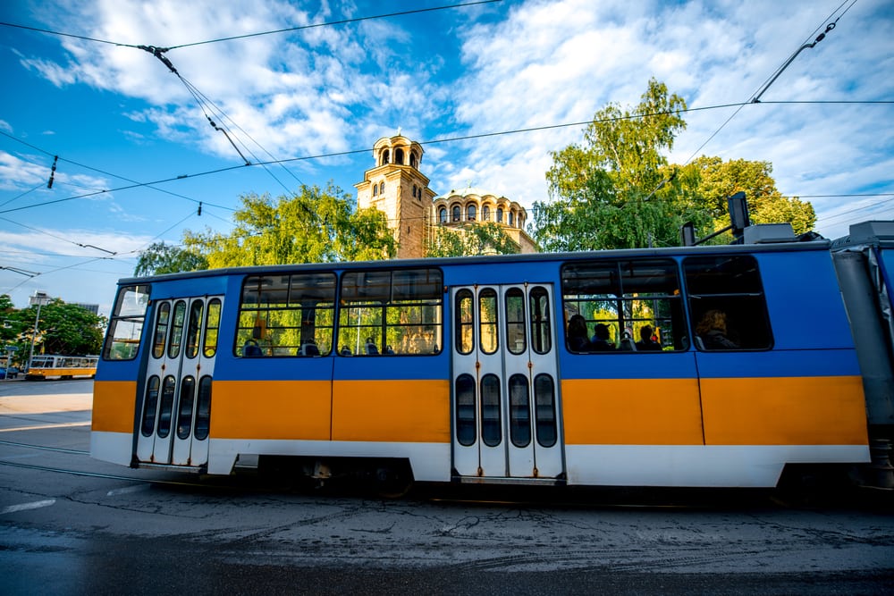 Gammel sporvogn - Sofia i Bulgarien