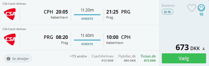 Flybilletter til Prag i Tjekkiet