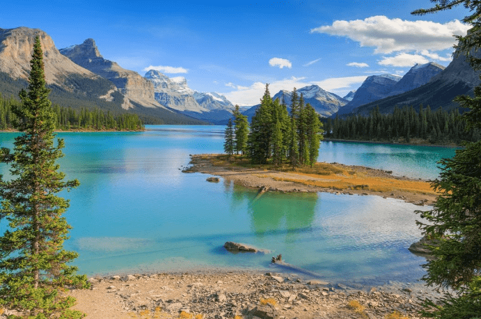 Maligne Lake i Banff National Park i Canada