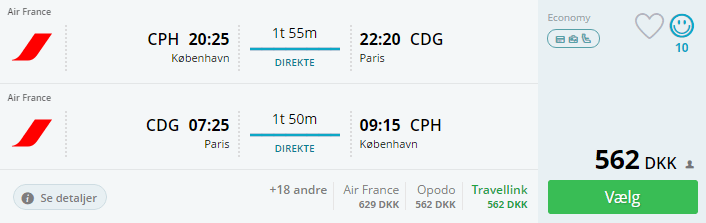 Flybilletter til Paris