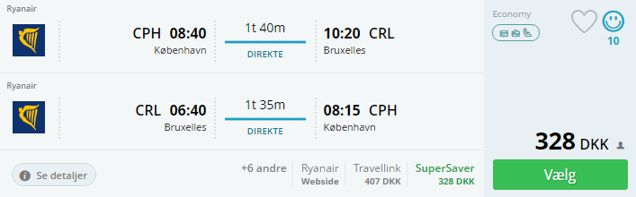Flyv billigt til Bruxelles i Belgien