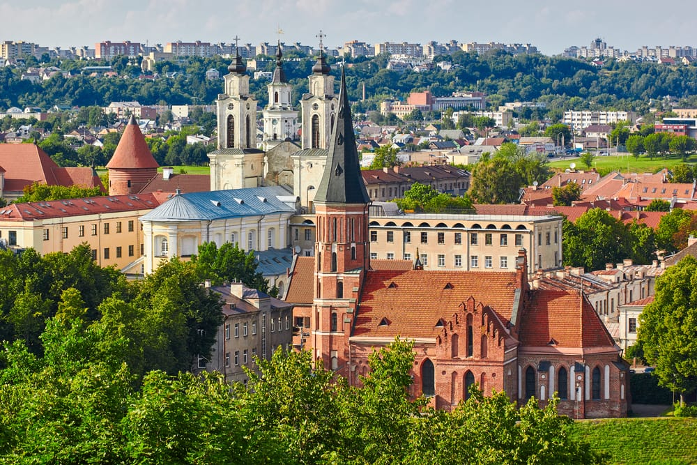Panorama view over Kaunas i Litauen