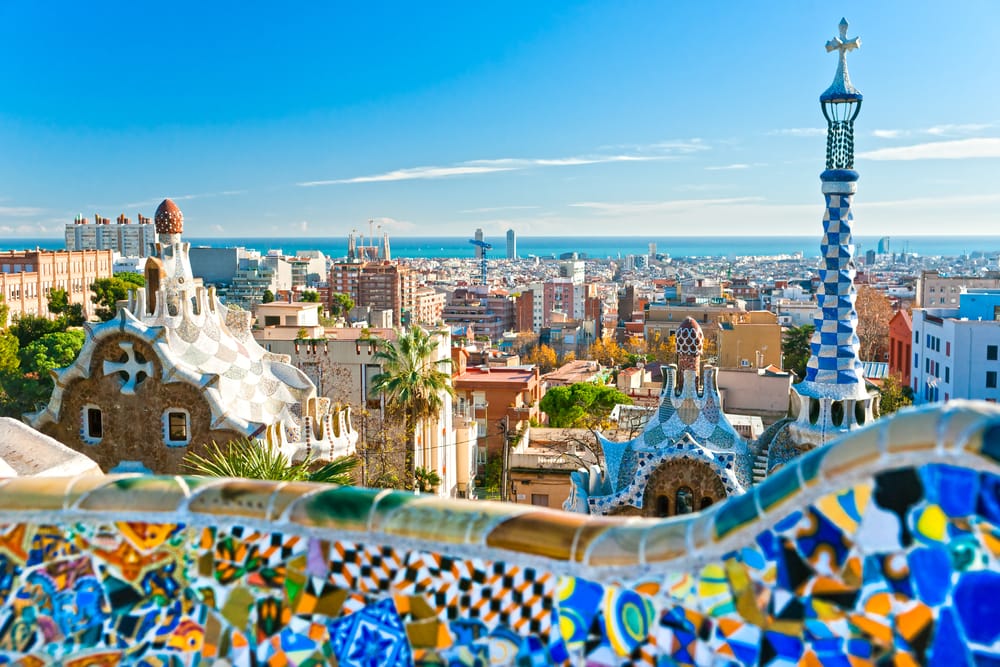 Park Guell i Barcelona - Spanien