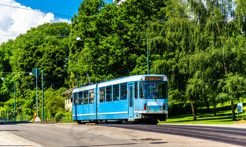 Sporvogn ved Slottsparken Station - Oslo i Norge
