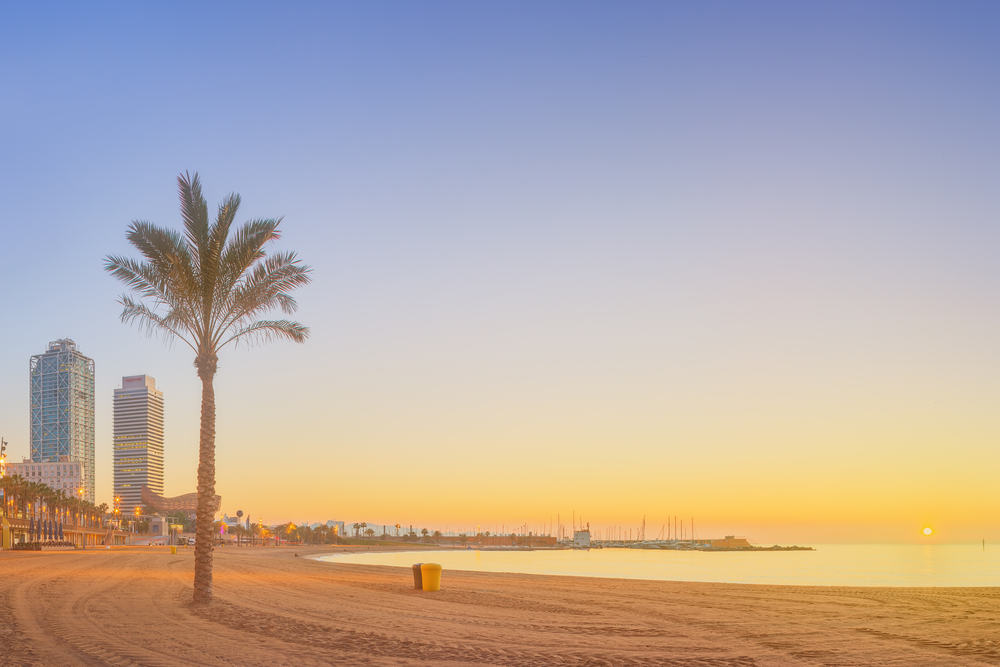 Strand i Barcelona - Spanien