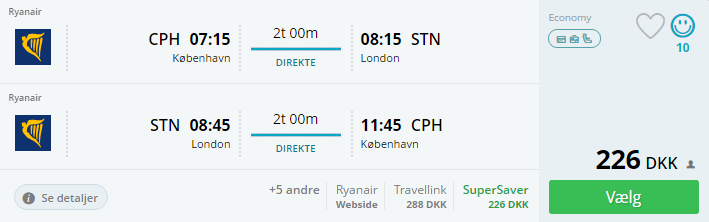 Billige flybilletter til London