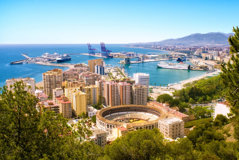 Malaga på Costa del Sol i Spanien
