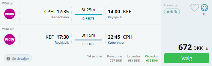 Billige flybilletter til Reykjavik på Island