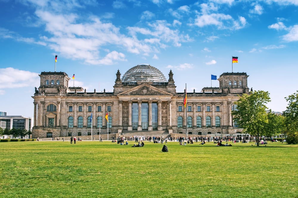 Rigsdagsbygningen - Berlin i Tyskland