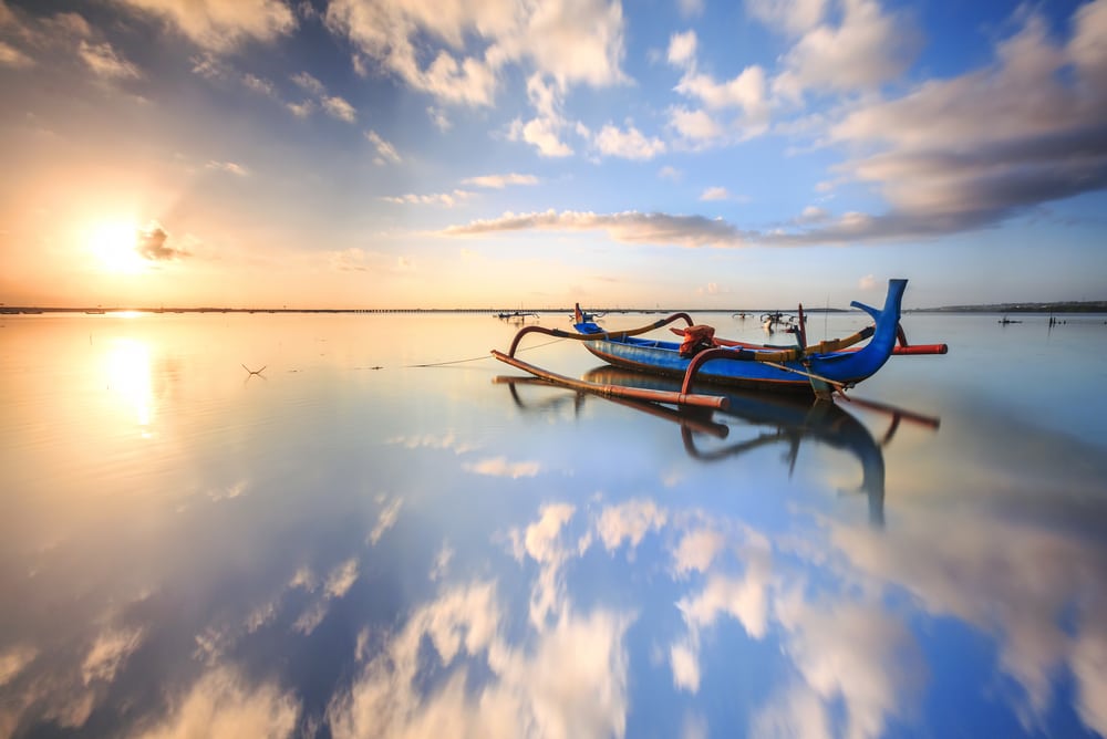 Sanur stranden - Bali i Indonesien