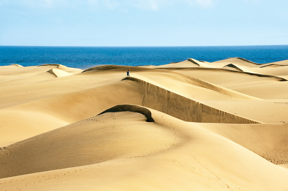 Sandbanker ved Maspalomas stranden - Gran Canaria i Spanien