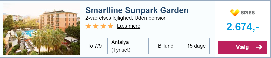 Charterferie i Antalya - Smartline Sunpark Garden