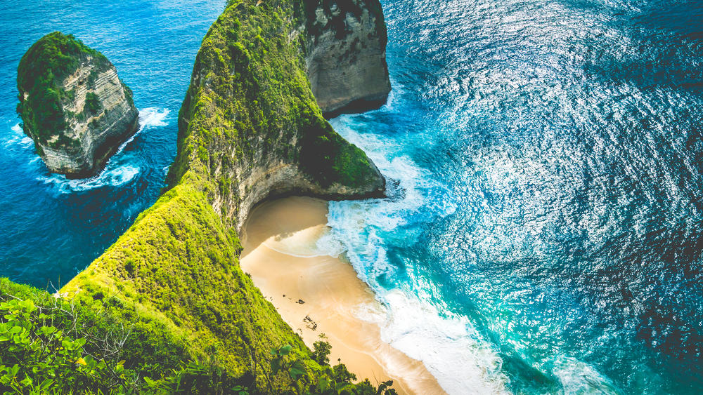 Kelingking stranden - Bali i Indonesien