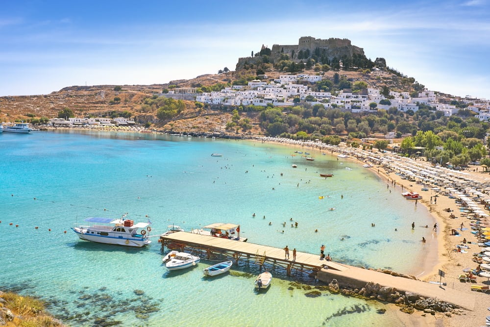 Lindos bugten - Rhodos i Grækenland