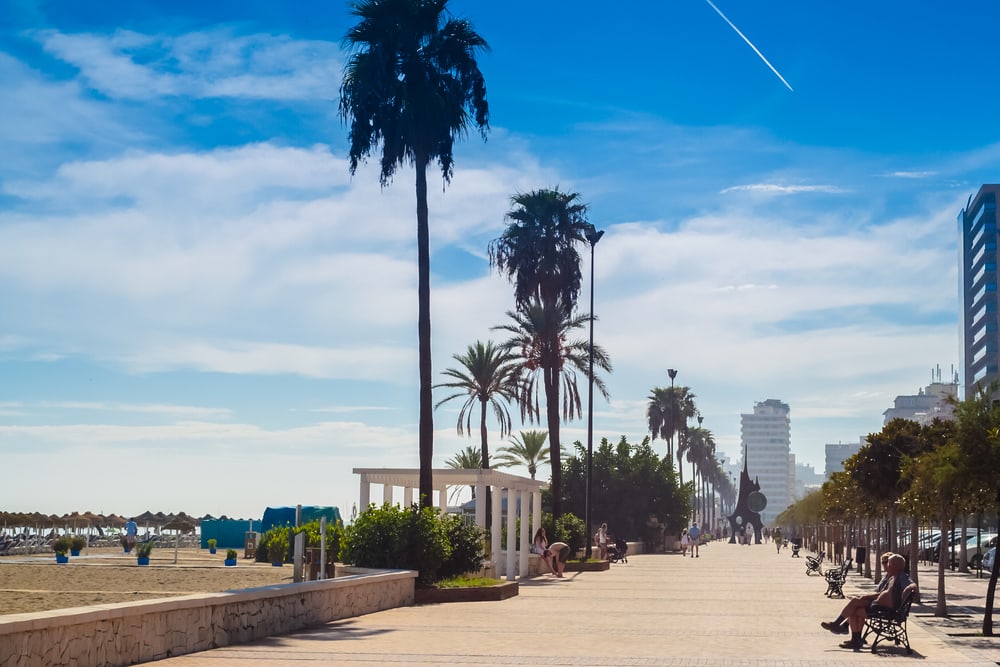 Strandpromenaden i Fuengirola - Costa del Sol i Spanien