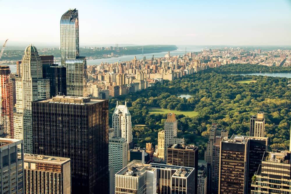 Udsigt over Central Park - New York i USA
