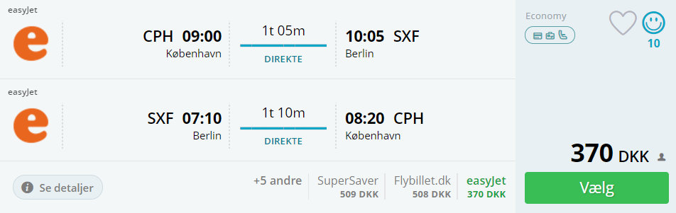 Billige flybilletter fra København til Berlin