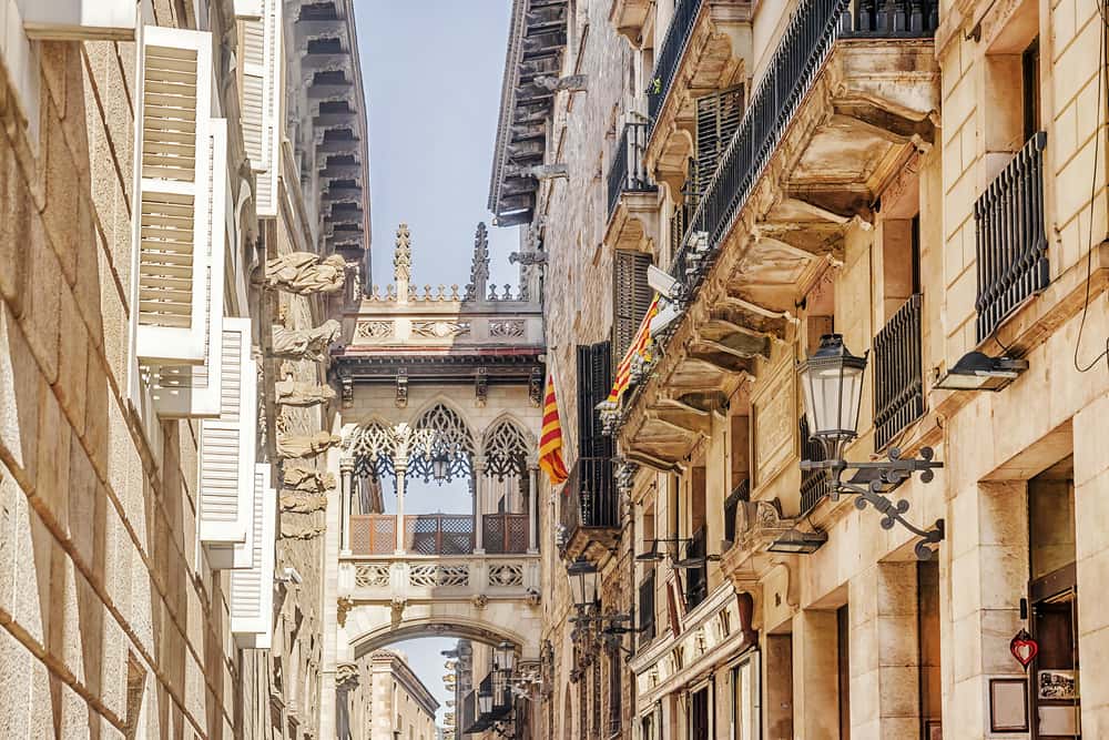 Det gotiske kvarter - Barcelona i Spanien