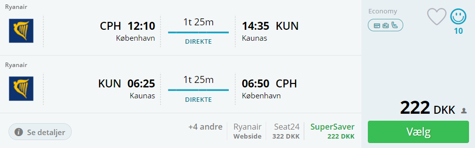 Fly til Kaunas i Litauen i efterårsferien 2017
