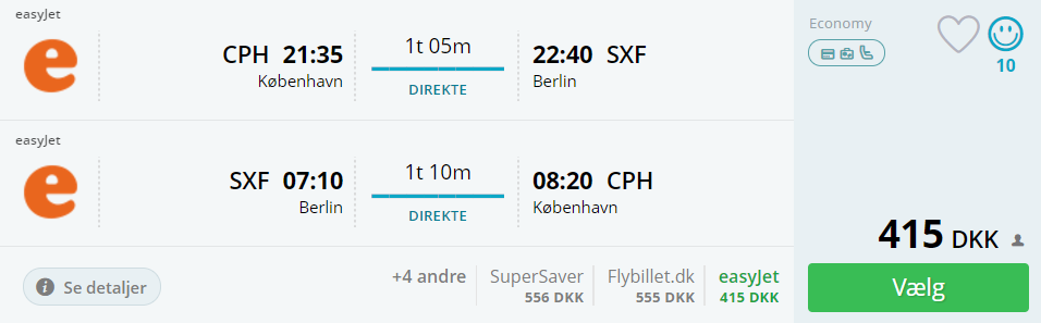 Flybilletter til Berlin i efterårsferien 2017