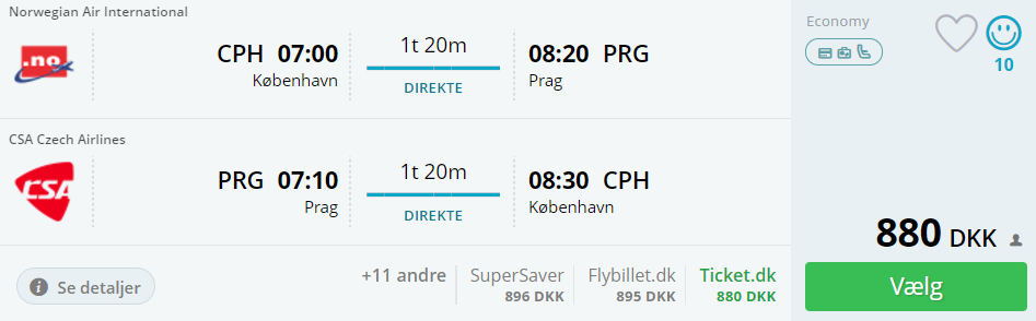 Flybilletter til Prag i efterårsferien