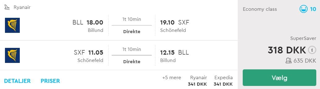 Billige flybilletter fra Billund til Berlin