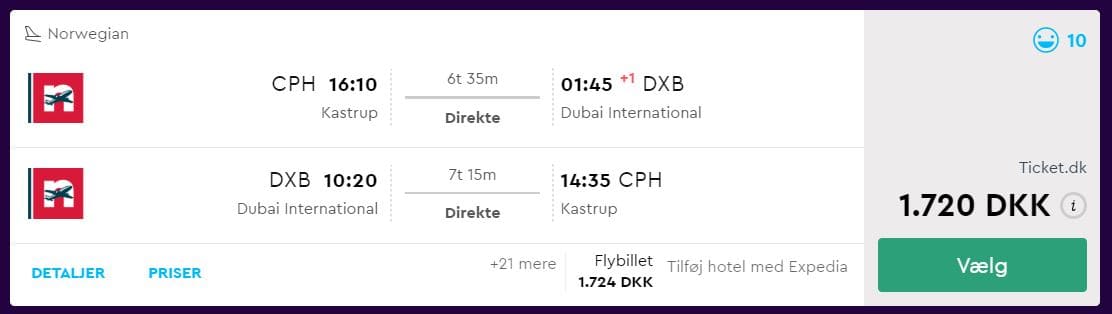 Billige flybilletter til Dubai med Norwegian
