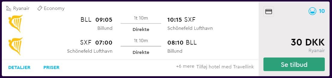 Fly til Berlin med Ryanair