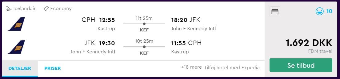 Billige flybilletter til New York fra København
