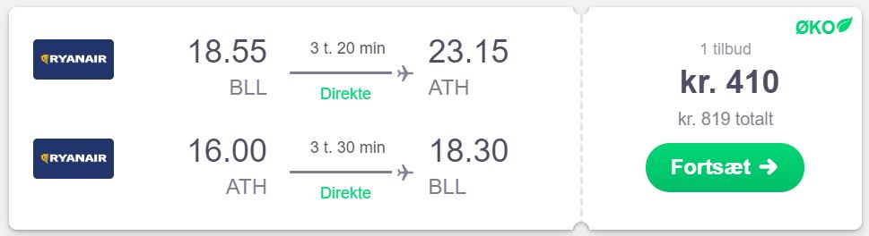 Flybilletter fra Billund til Athen
