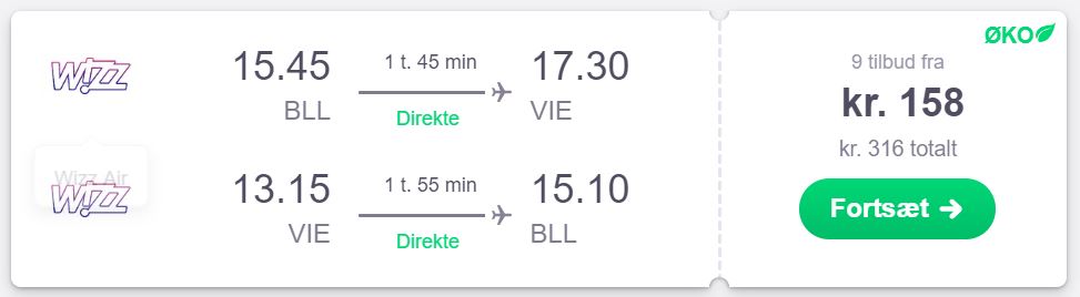 Flybilletter: Billund til Wien