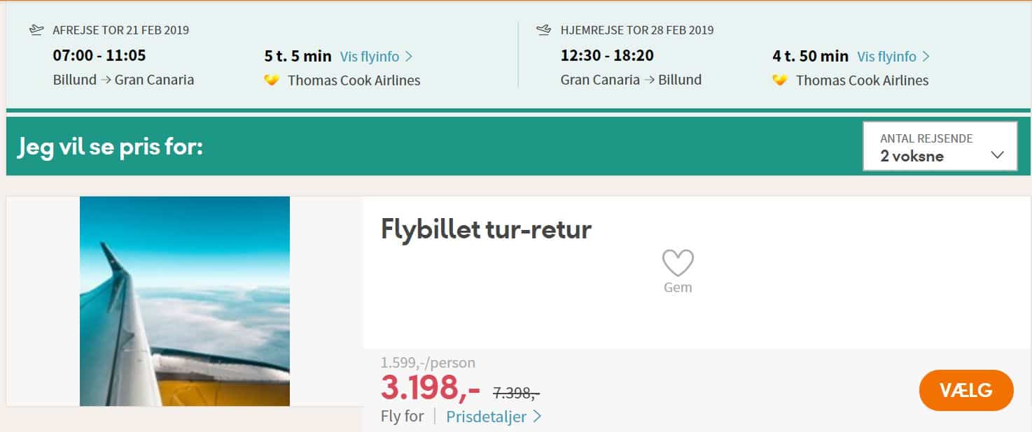 Flybilletter fra Billund til Gran Canaria