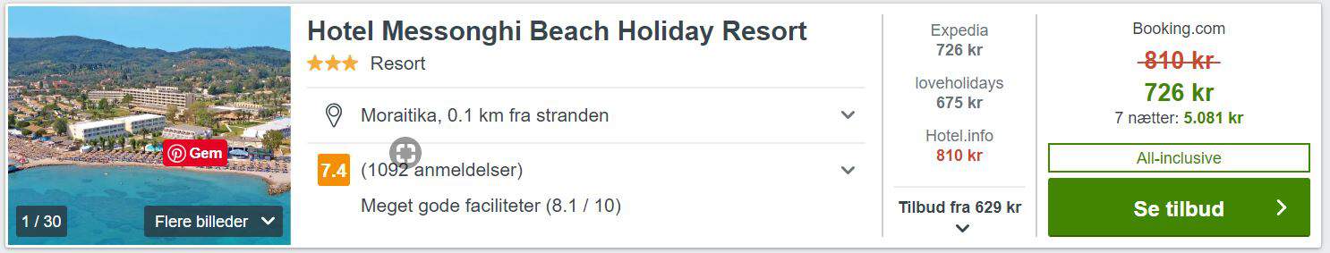 Hotel Messonghi Beach Holiday Resort