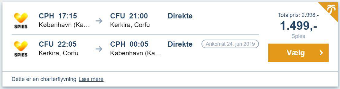 Flybilletter fra København til Korfu