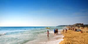 Stranden i Sunny Beach i Bulgarien