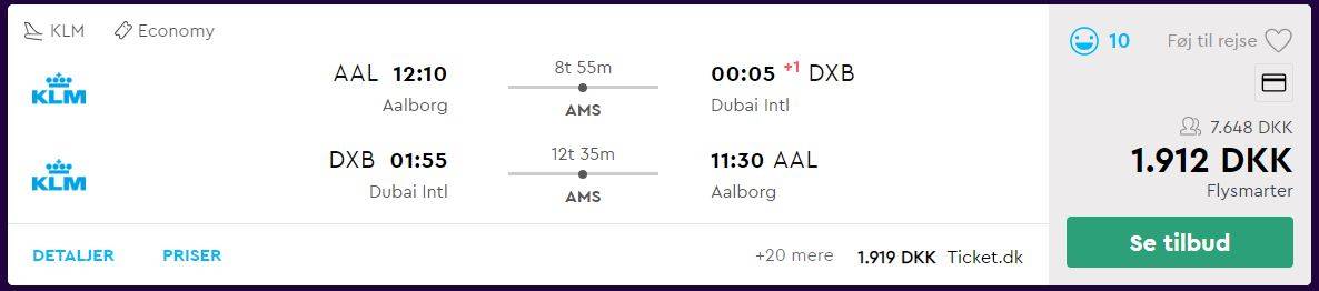 Flybilletter fra Aalborg til Dubai