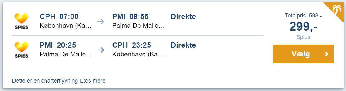 Flybilletter fra København til Mallorca