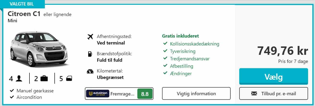 Lejebil på Karpathos på Grækenland