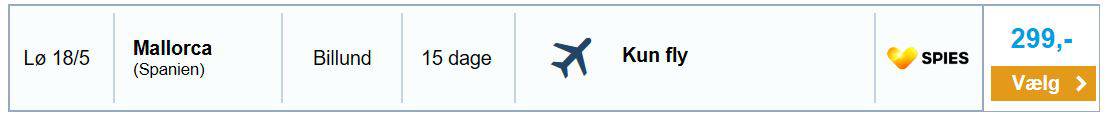 Flybilletter fra Billund til Mallorca