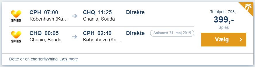 Flybilletter fra København til Chania på Kreta