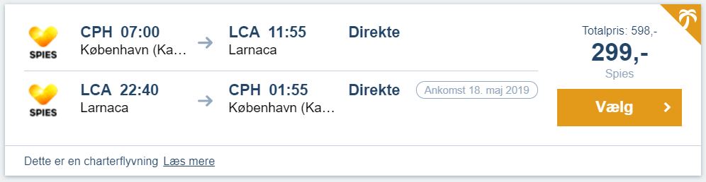 Flybilletter fra København til Larnaca på Cypern
