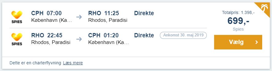Flybilletter fra København til Rhodos i Grækenland