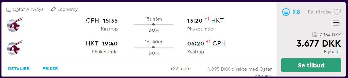 Flybilletter til Thailand