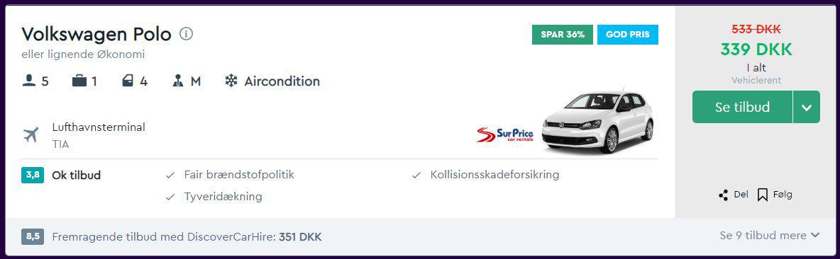 Lejebil i Albanien