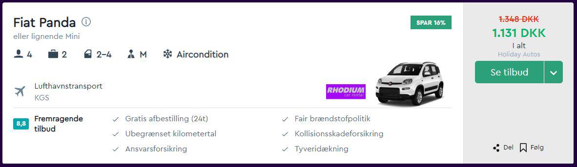 Lejebil på Kos i Grækenland