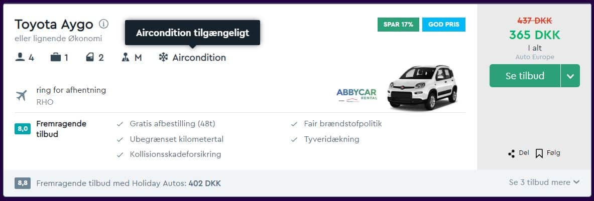 Lejebil på Rhodos - Grækenland