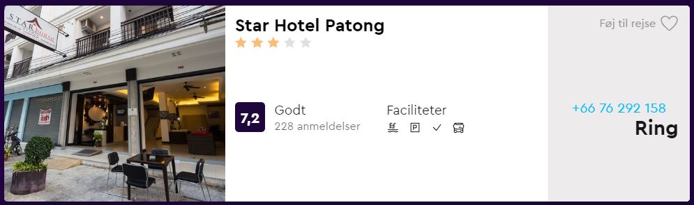 Star Hotel Patong - Phuket i Thailand