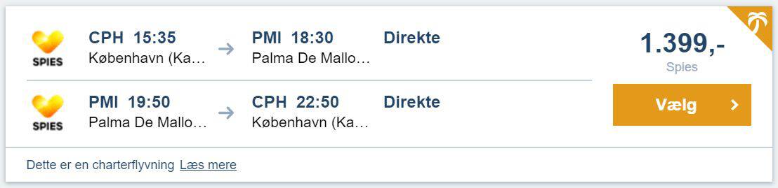 Flybilletter fra København til Mallorca