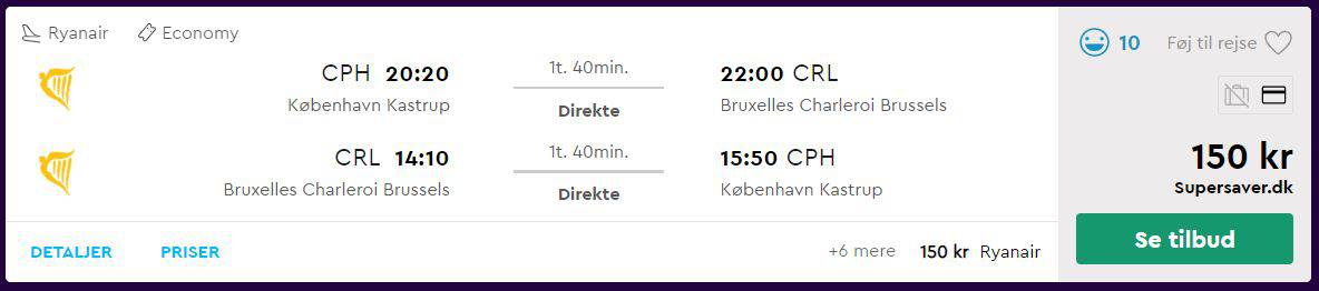 Billige flybilletter til Bruxelles
